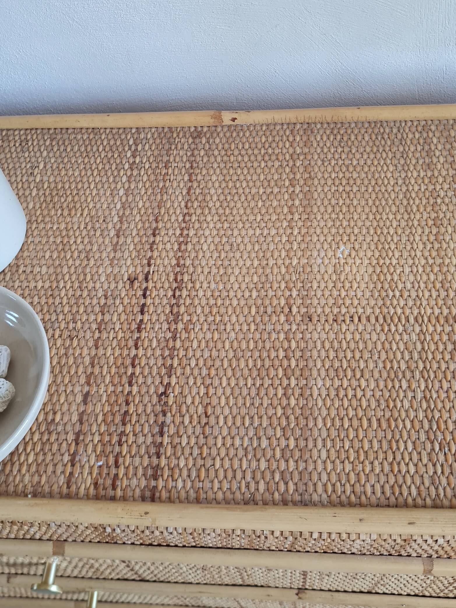 Vintage rattan chest of drawers