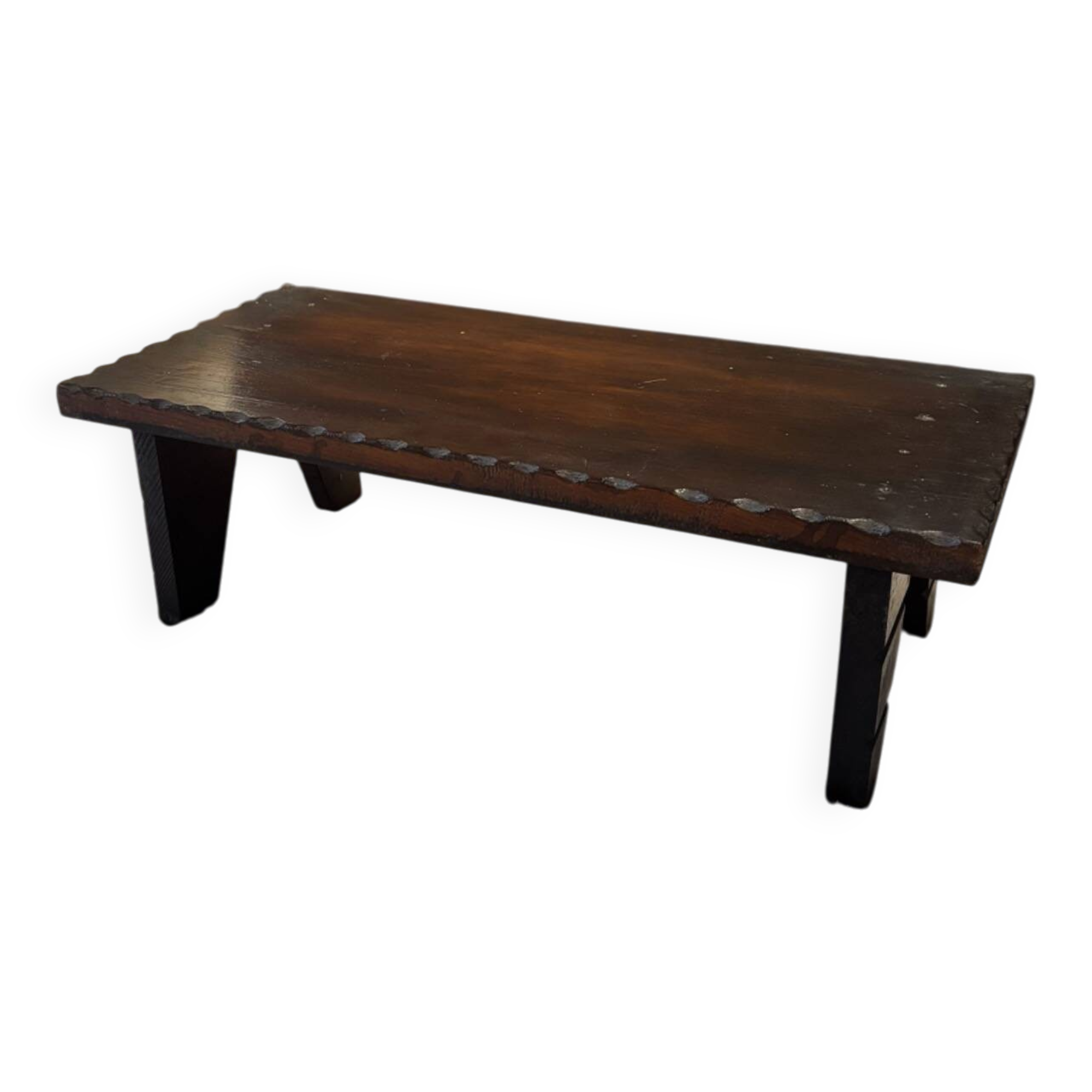 Small antique bench in wenge wood