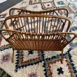 Rattan magazine rack