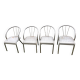 4 seventies welded tubular steel armchairs
