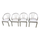 4 fauteuils acier tubulaire soudé seventies