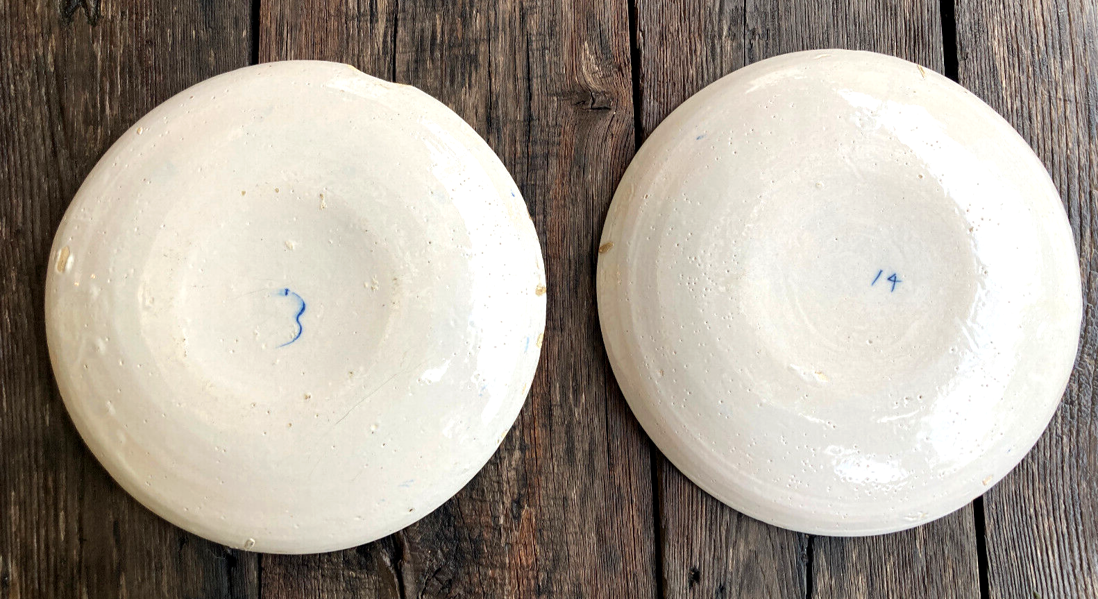 Lot de 7 assiettes faience XVIIIe - camaieu bleu
