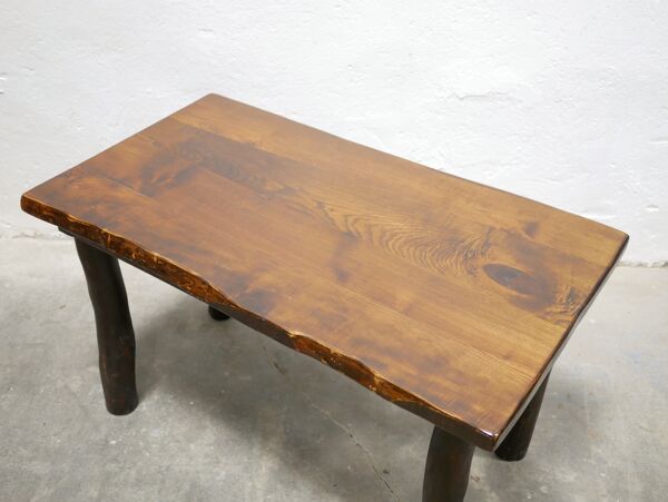 table à manger brutalistes vintage en bois massif