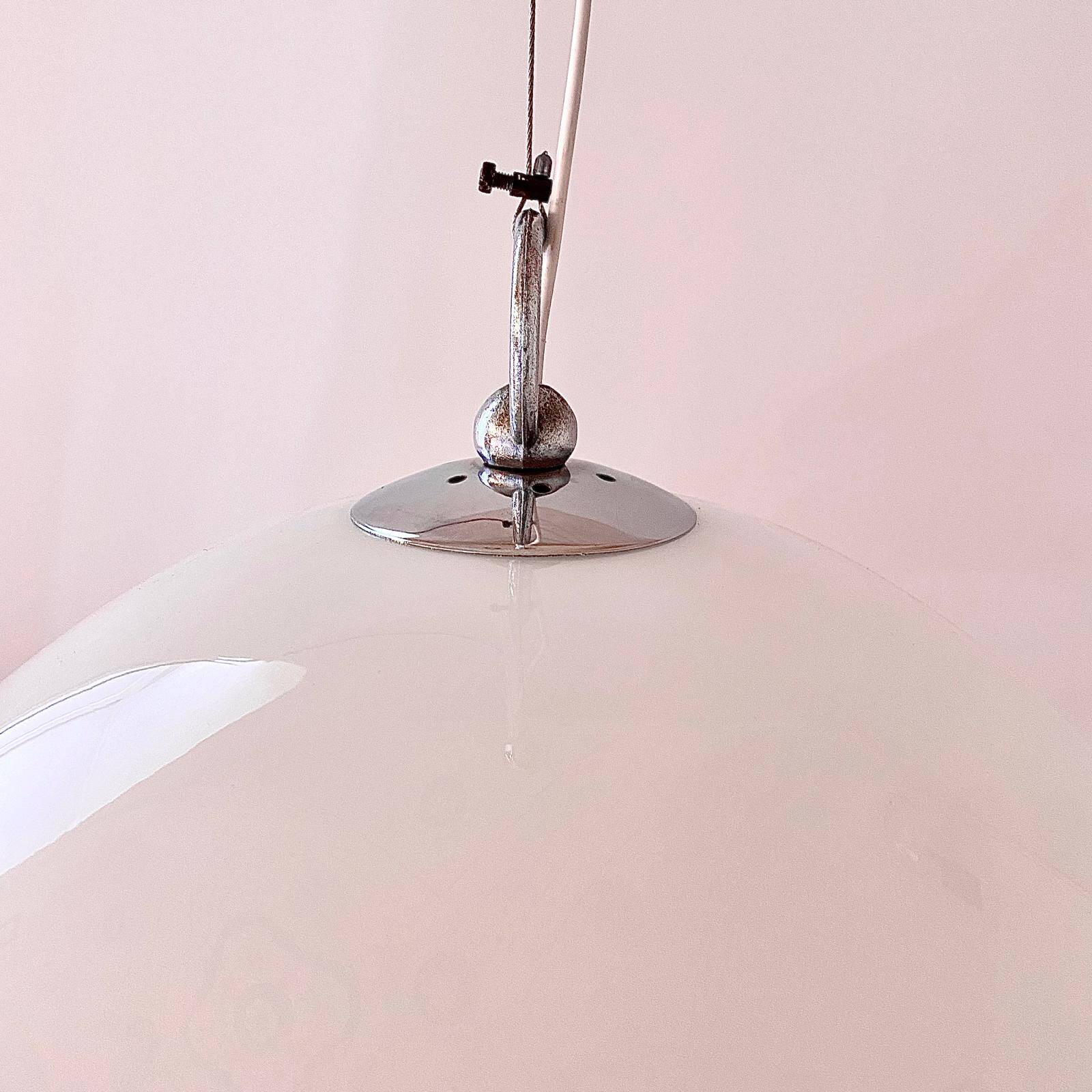 Space Age Design Pendant in Glass, Crystal and Metal