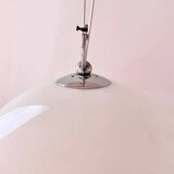 Space Age Design Pendant in Glass, Crystal and Metal