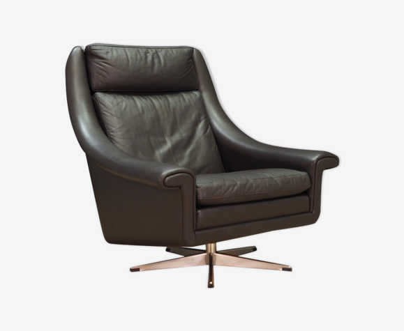 Fauteuil cuir Aage Christensen 60/70