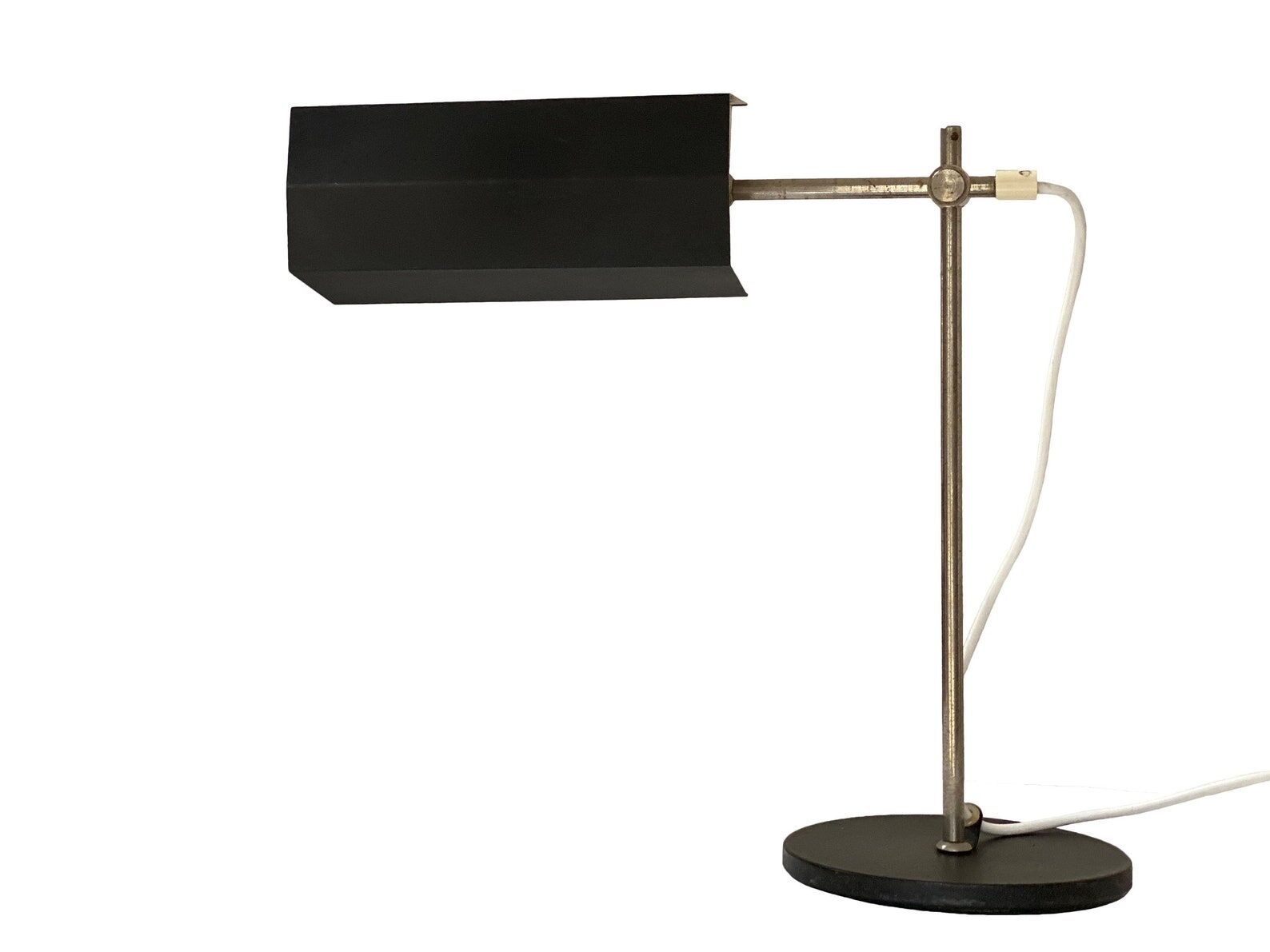 Mid century desk lamp with a rectangular shade