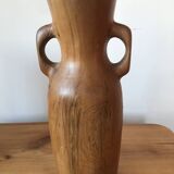 Vase pique-fleurs en bois d'olivier.