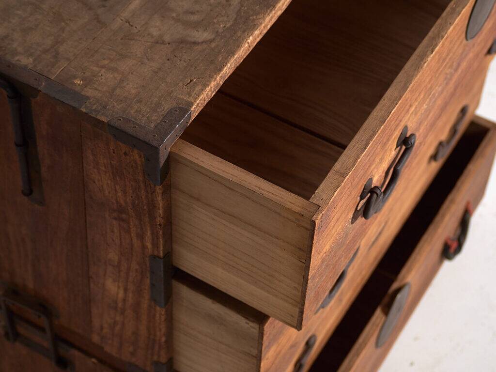 Antique Japanese tansu with multiple drawers – Meiji/Taishō period (c.1868-1926) #16