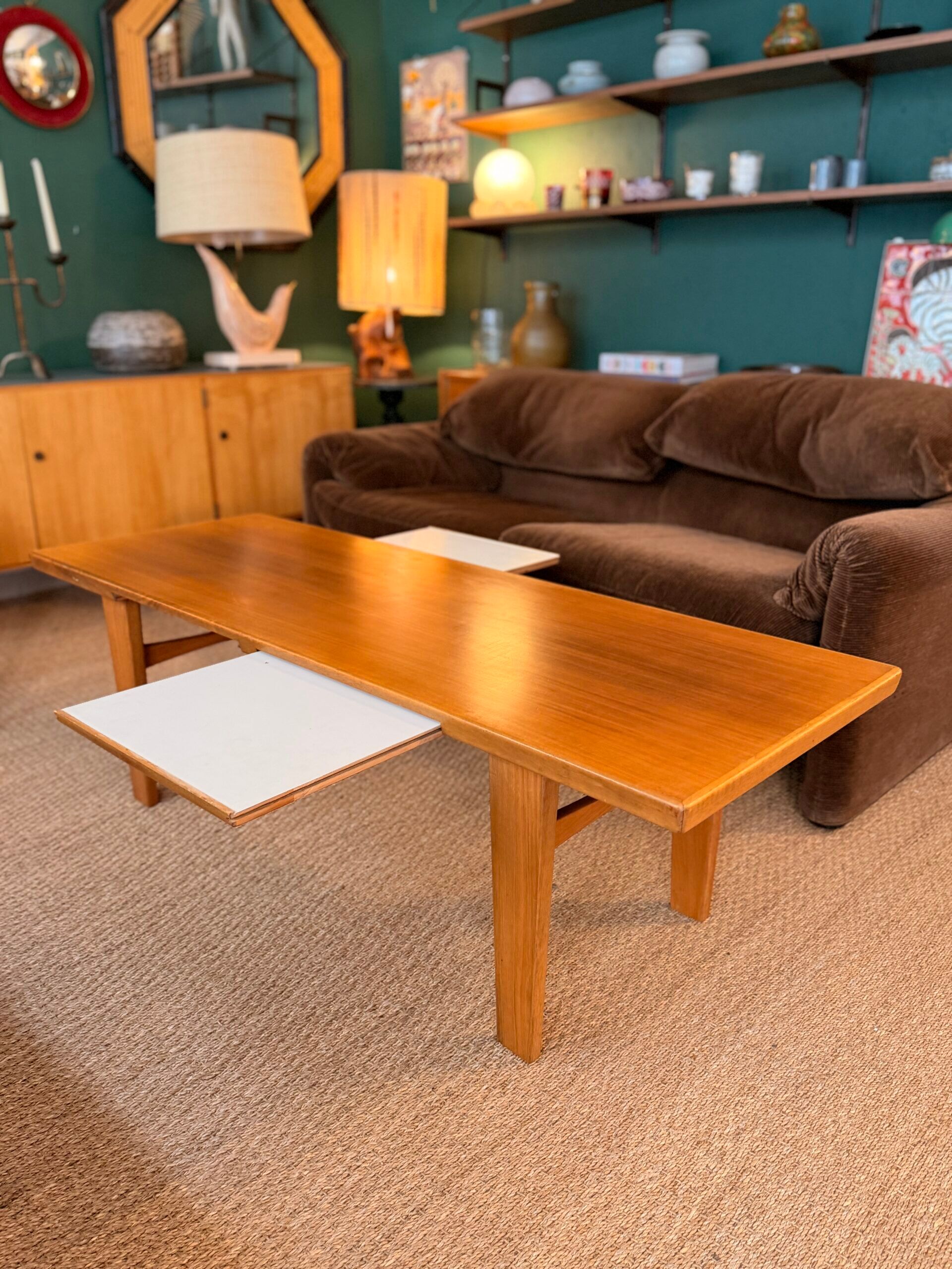 Table basse Wilhelm Renz des années 60 en hêtre