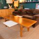 Table basse Wilhelm Renz des années 60 en hêtre