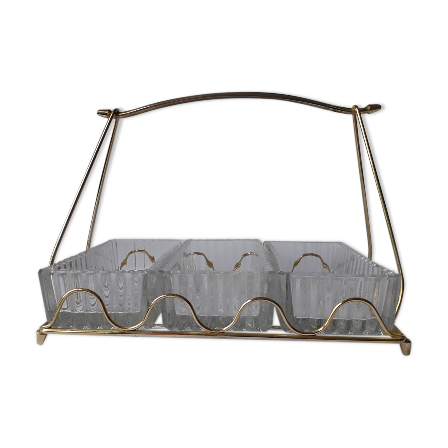 Golden metal aperitif tray