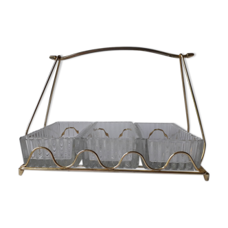 Golden metal aperitif tray