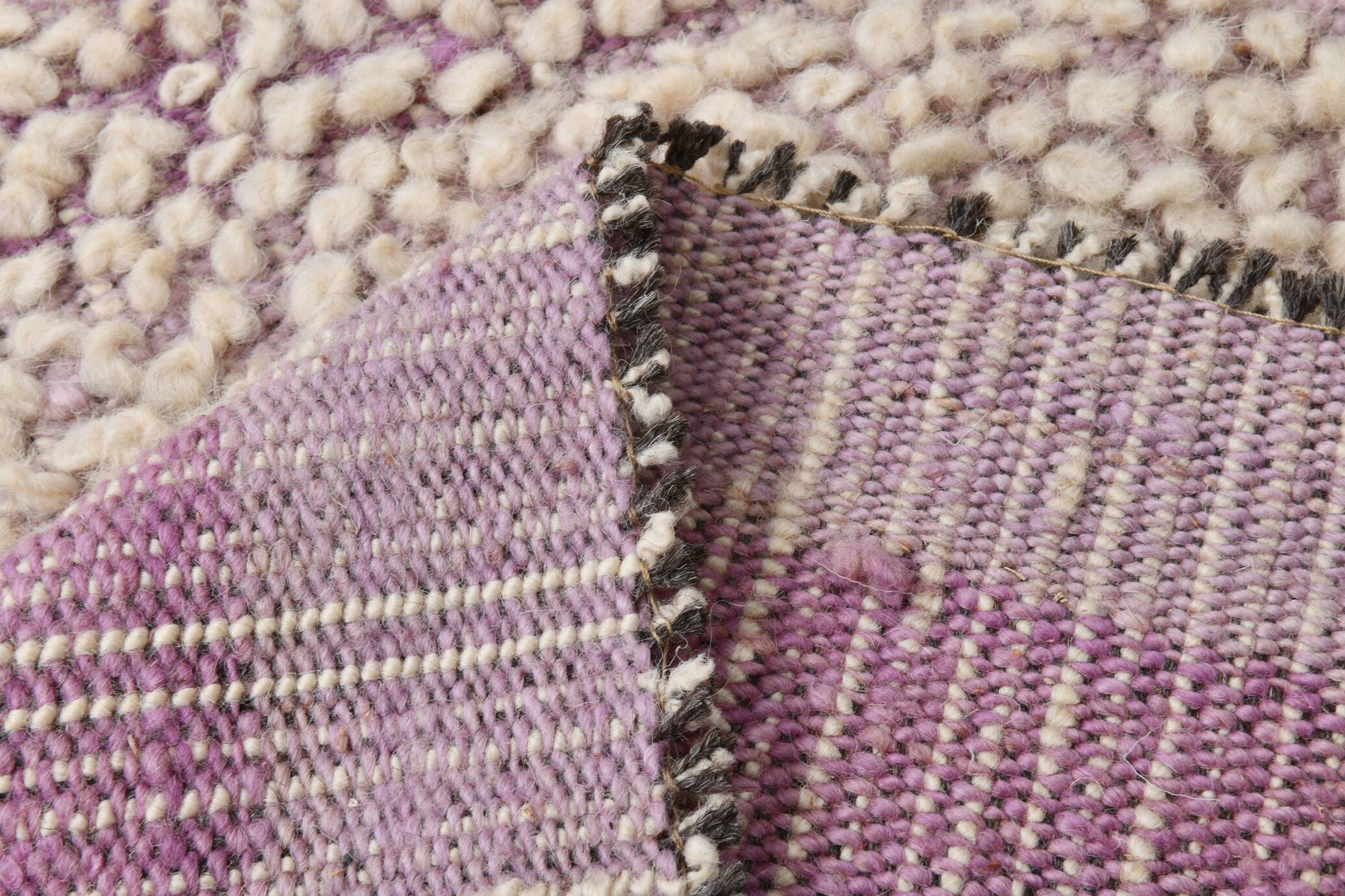 Tapis Kilim rose et beige 2x6, 68x178 cm