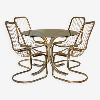 Vintage brass table and chairs
