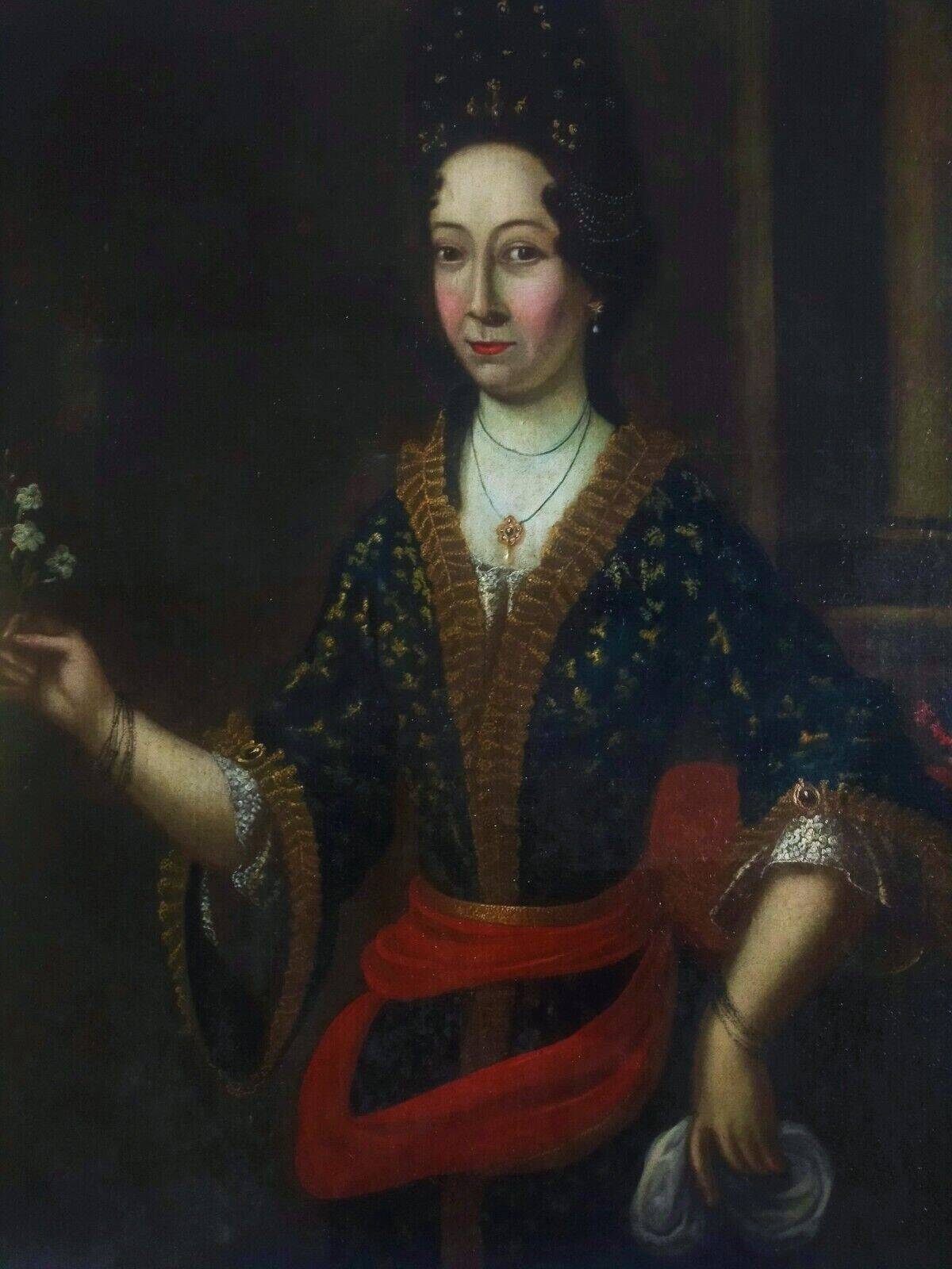 Ancient portrait painting of a noblewoman from the European school