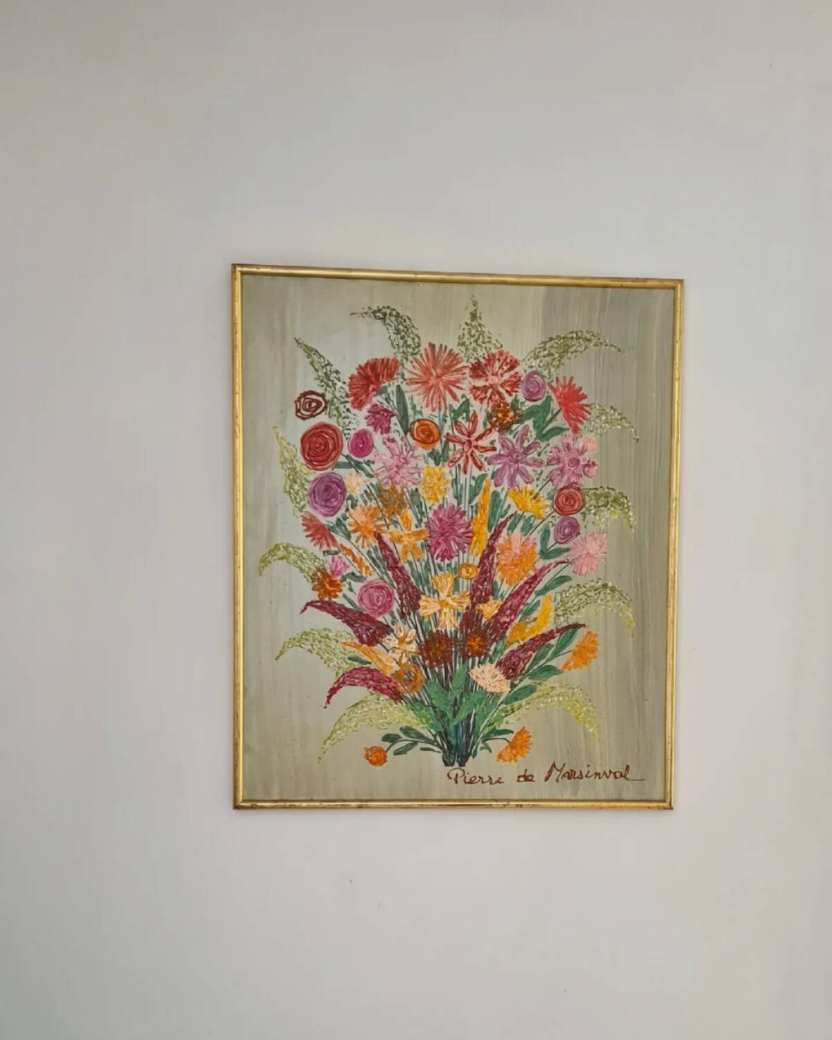 Oil on burlap and frame