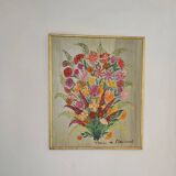 Oil on burlap and frame