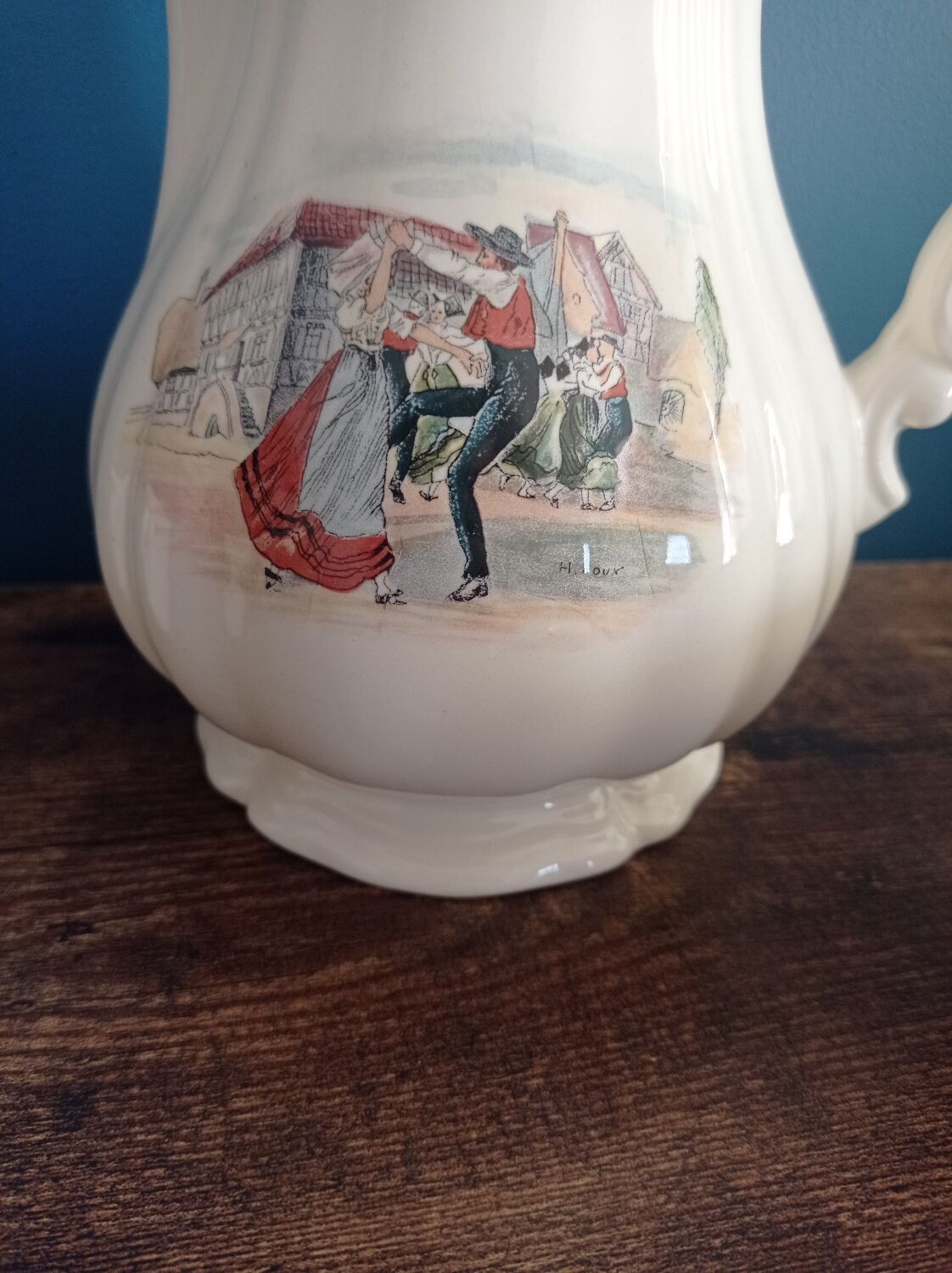 Cafetière et tasses de Sarreguemines modèle Obernai