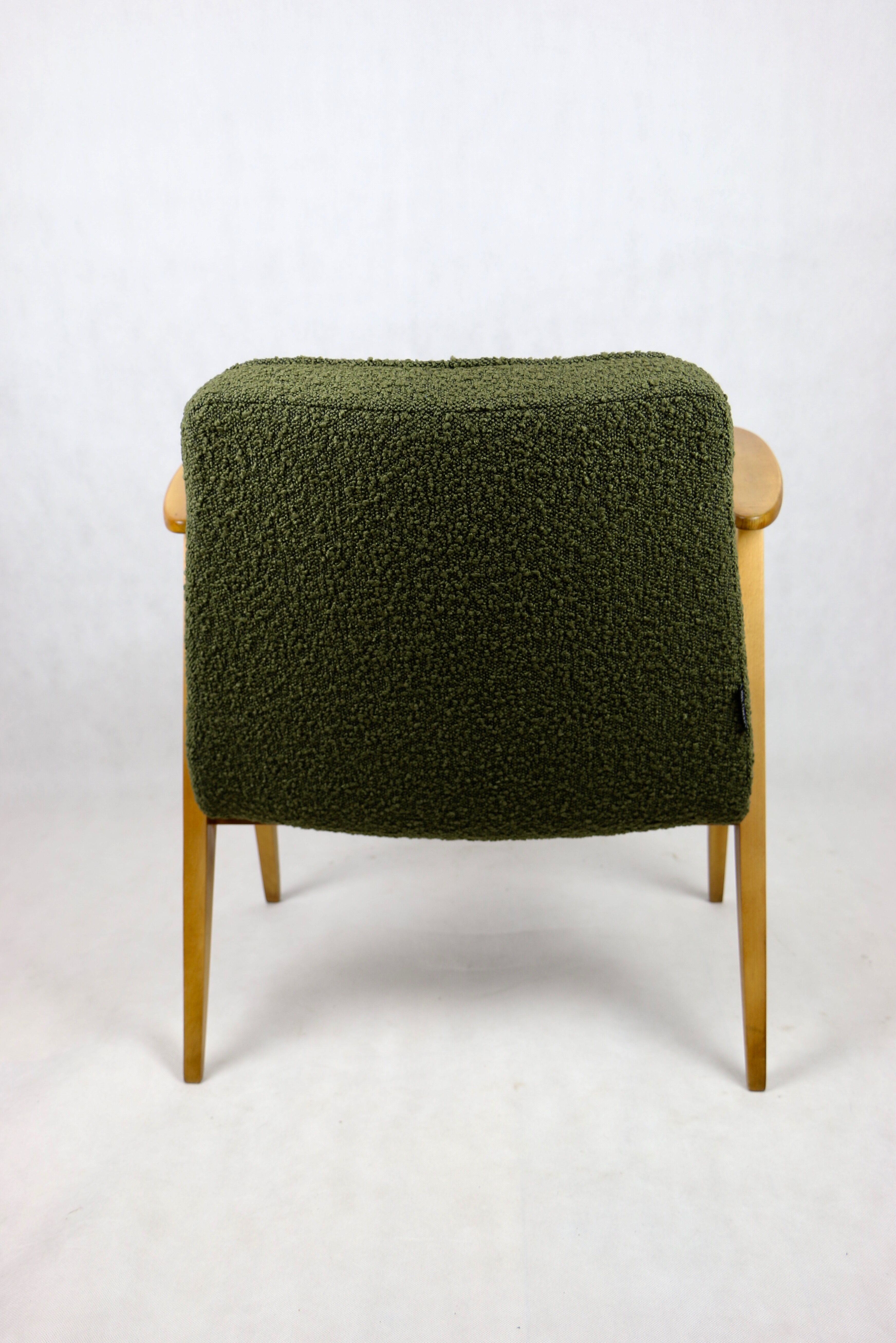 366 olive boucle armchair, 1970s