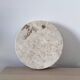 Small round tray in travertine