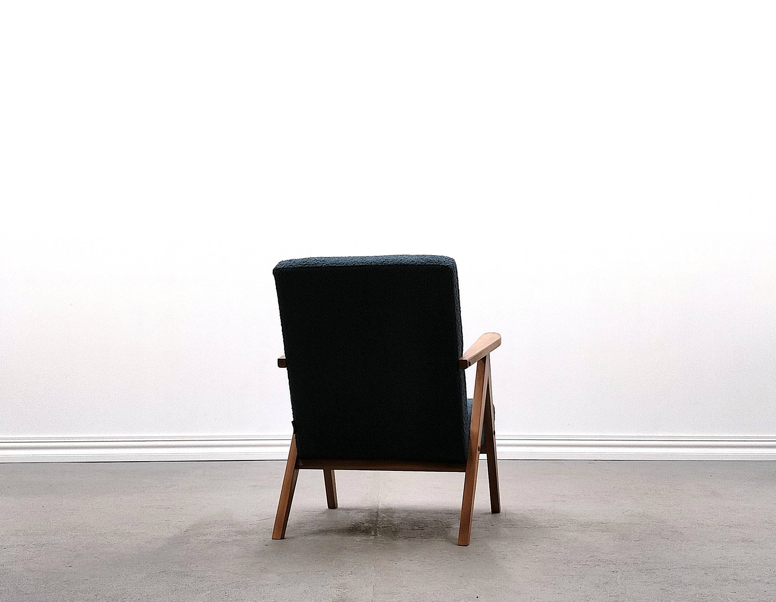 Mid Century Easy Chair Model B - 310 Var in Blue Boucle