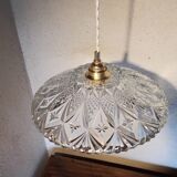 Vintage molded glass pendant light