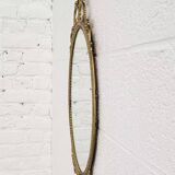 Italian oval brass medallion mirror