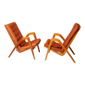 Paire de fauteuils de Janěk Vaněk pour Krásná Jizba, années 1940, Tchécoslovaquie