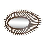 Oval rattan mirror model "almond" 42x62cm