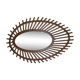 Miroir rotin ovale modèle "amande" 42x62cm