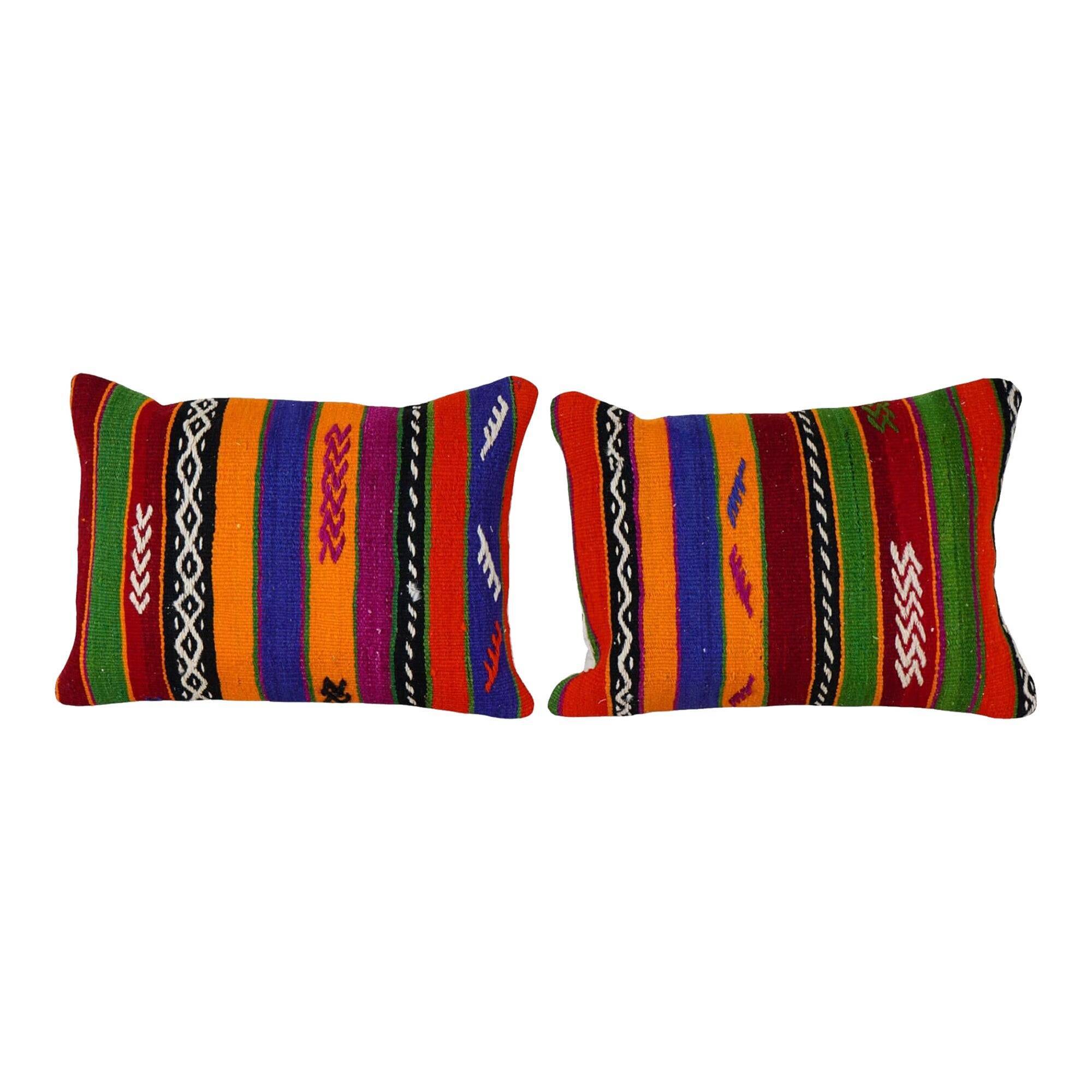 Set of 2 vintage kilim cushion covers 46x61 cm