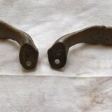2 antique carved solid brass handles