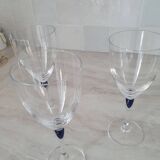 3 wine/water glasses Crystal d'Arques model Venice Sapphire blue