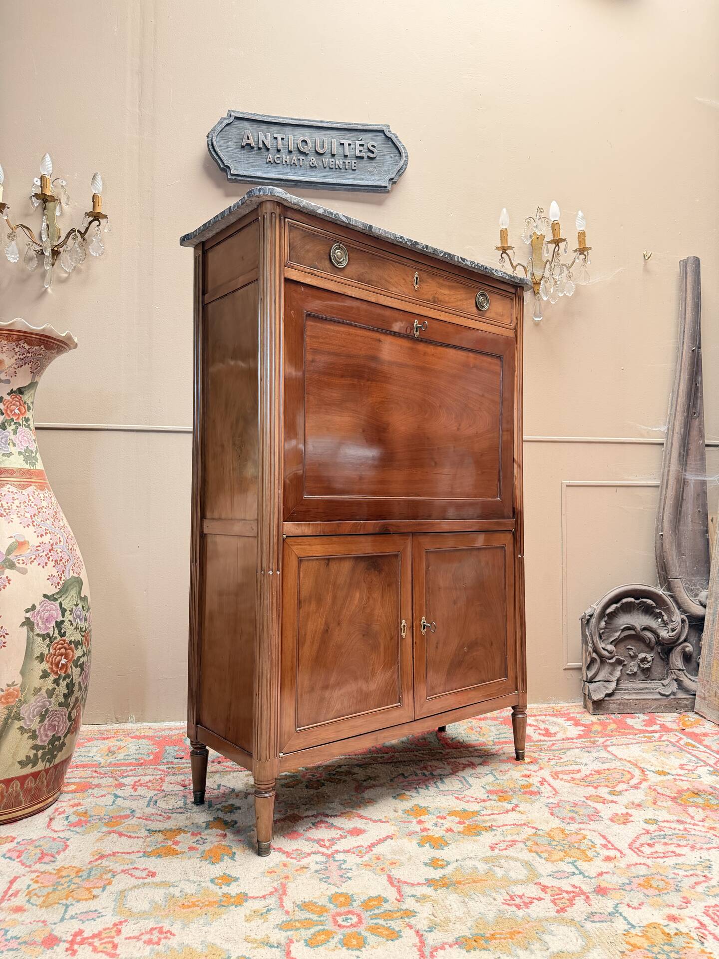 SECRETARY IN MAHOGANY FROM THE LOUIS XVI XVIII CENTURY