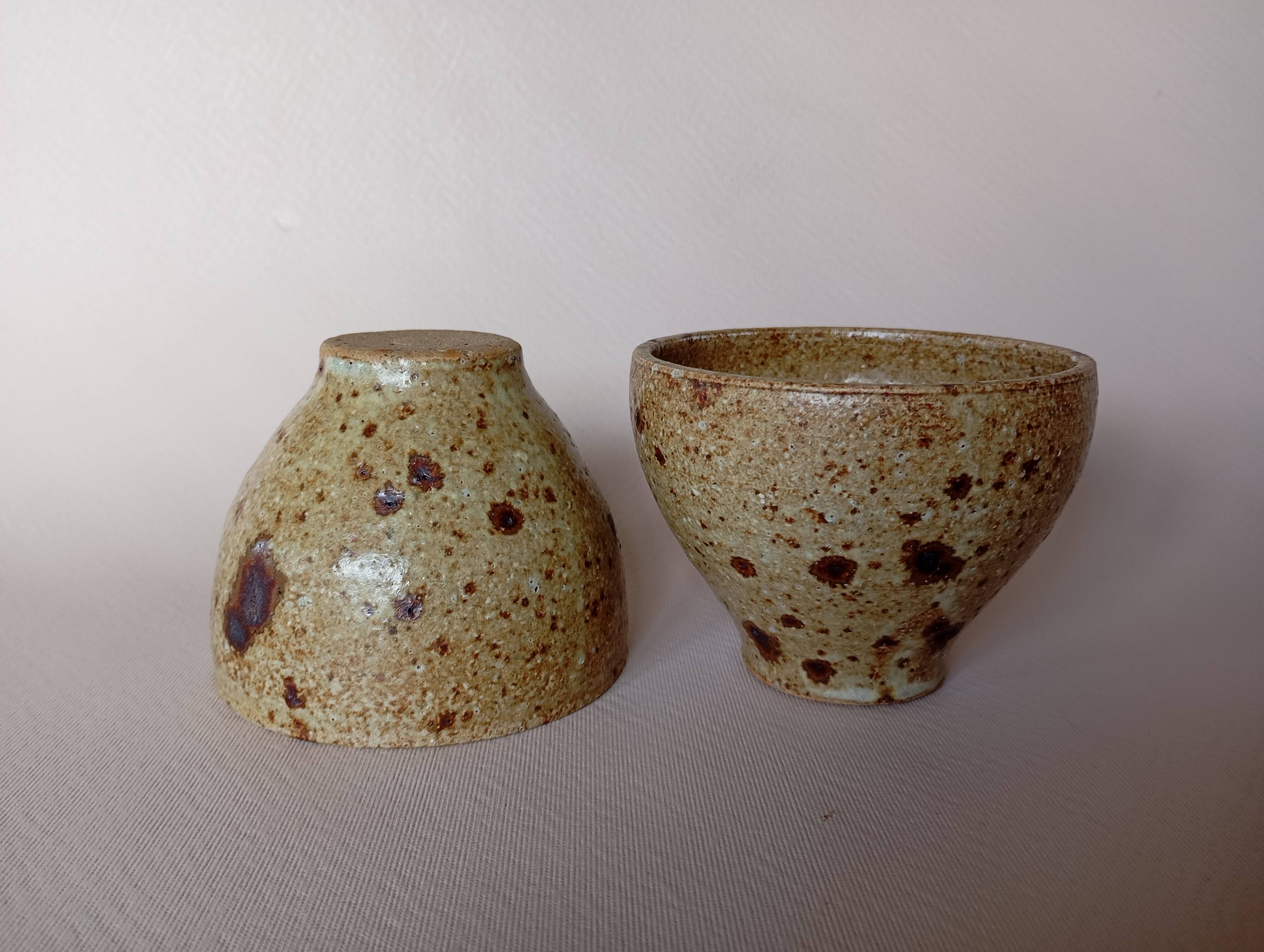 5 stoneware tea bowls