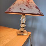 “Vintage” glass bedside lamp and its lampshade