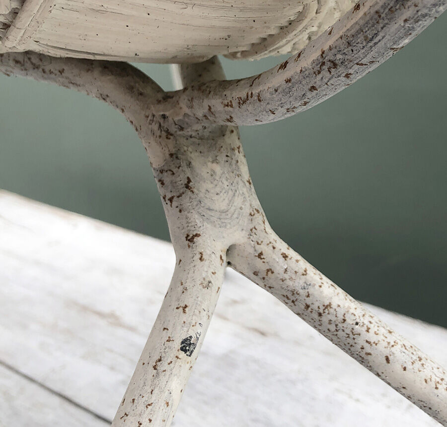 Pair of vintage white rattan armchairs