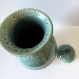 Unusual Vase/Pot/Urn, Glazed Terracotta Ceramic, Red, Signed "DP"