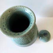 Unusual Vase/Pot/Urn, Glazed Terracotta Ceramic, Red, Signed "DP"