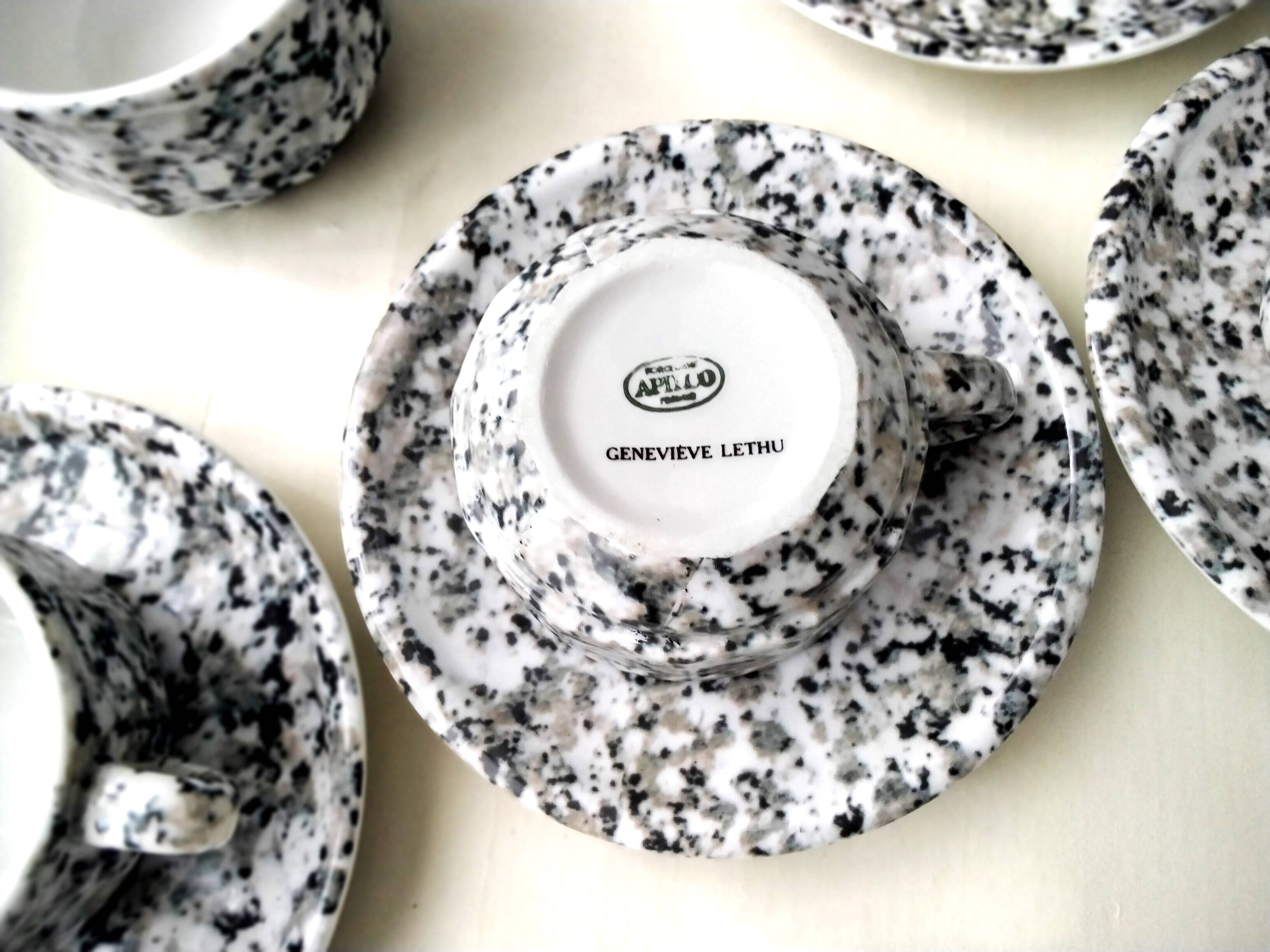 Apilco porcelain coffee service for Geneviève Lethu