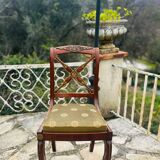 Solid mahogany chair, Restoration period, 19th century