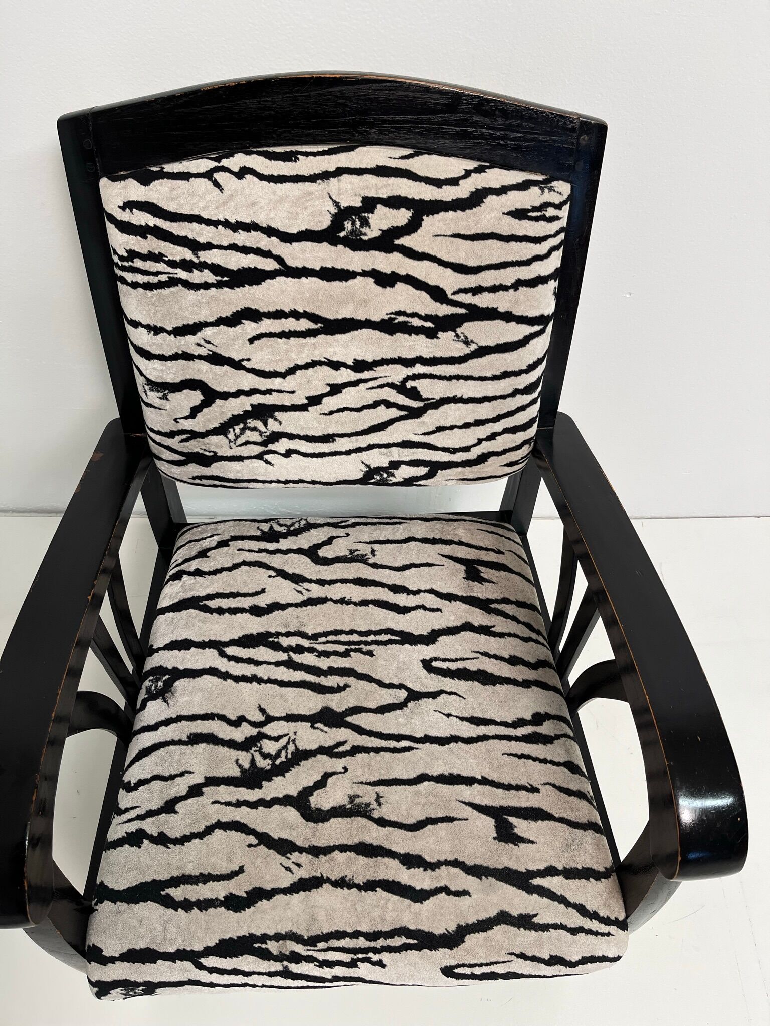 Armchair style Louis XV zebra