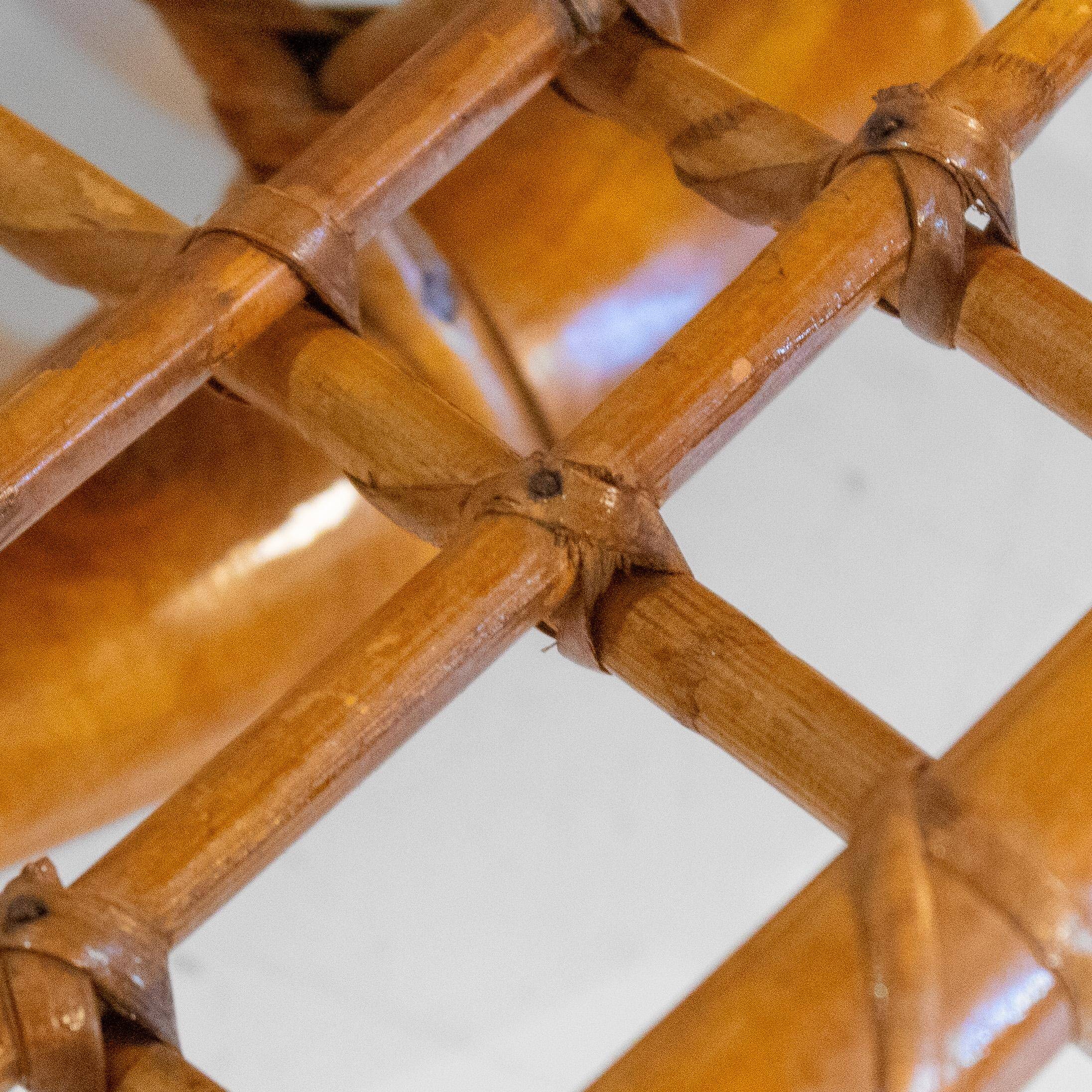 Italian Mid-Century Bamboo and Rattan Coat Rack by Bonacina, 1960s