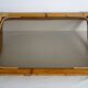 Plateau vintage bambou verre fumé années 70