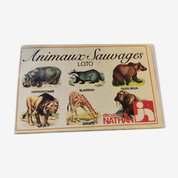 Loto en carton vintage animaux sauvages