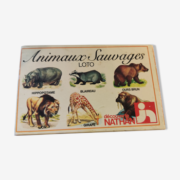 Vintage cardboard lotto wild animals