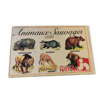 Vintage cardboard lotto wild animals