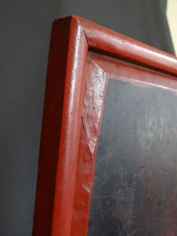 Ecran de lettré, chine xixème, bois sculpté laqué et doré h 52 cm