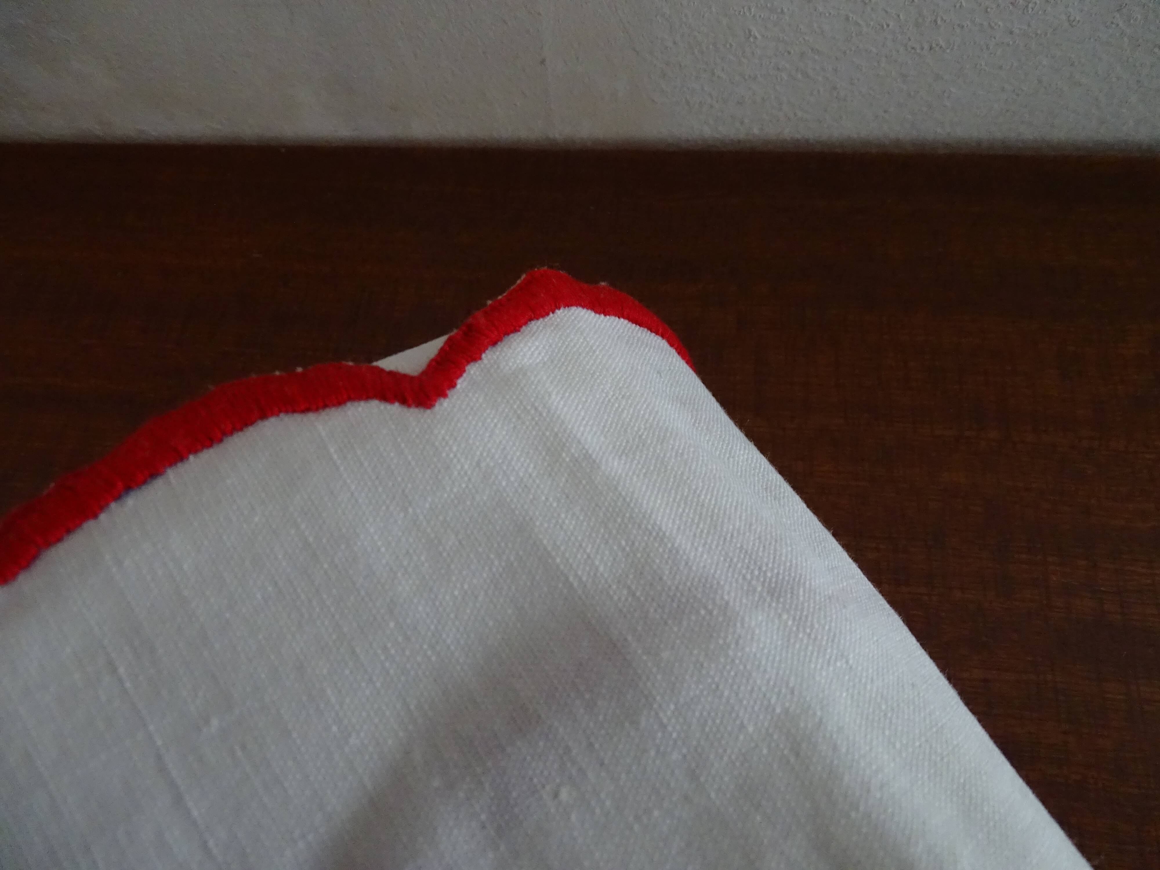 Round tablecloth embroidered hand linen mestizo 150 cm old colorful embroidery.
